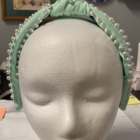 Bundle Three La Bella Headbands Pearls Knotted Seafoam Green Purple Pink - Picture 10 of 12